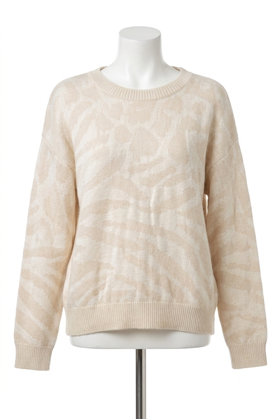 NEW RAILS chance sweater animal print sweater in ivory